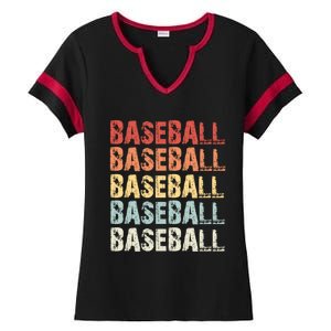 Retro Baseball Gift Baseball Lover Funny Gift Ladies Halftime Notch Neck Tee