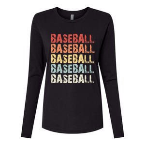 Retro Baseball Gift Baseball Lover Funny Gift Womens Cotton Relaxed Long Sleeve T-Shirt