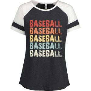 Retro Baseball Gift Baseball Lover Funny Gift Enza Ladies Jersey Colorblock Tee