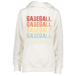 Retro Baseball Gift Baseball Lover Funny Gift Womens Funnel Neck Pullover Hood