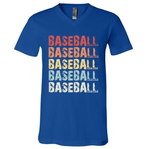 Retro Baseball Gift Baseball Lover Funny Gift V-Neck T-Shirt