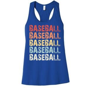 Retro Baseball Gift Baseball Lover Funny Gift Women's Racerback Tank