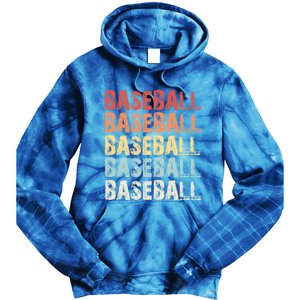 Retro Baseball Gift Baseball Lover Funny Gift Tie Dye Hoodie