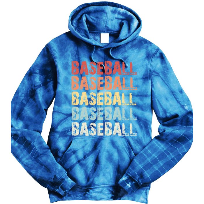 Retro Baseball Gift Baseball Lover Funny Gift Tie Dye Hoodie