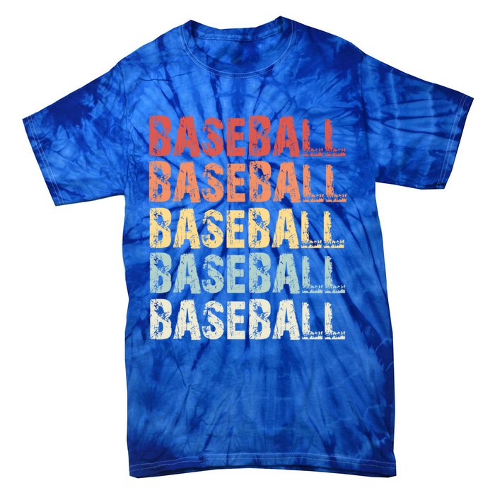 Retro Baseball Gift Baseball Lover Funny Gift Tie-Dye T-Shirt