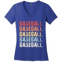 Retro Baseball Gift Baseball Lover Funny Gift Women's V-Neck T-Shirt