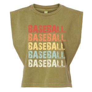 Retro Baseball Gift Baseball Lover Funny Gift Garment-Dyed Women's Muscle Tee