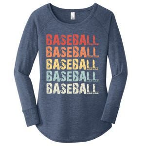 Retro Baseball Gift Baseball Lover Funny Gift Women's Perfect Tri Tunic Long Sleeve Shirt