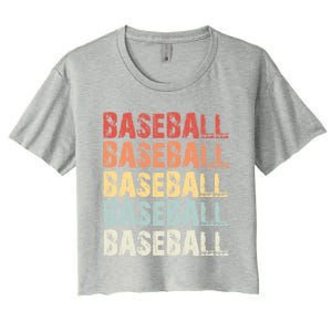 Retro Baseball Gift Baseball Lover Funny Gift Women's Crop Top Tee