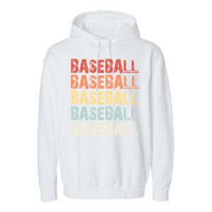 Retro Baseball Gift Baseball Lover Funny Gift Garment-Dyed Fleece Hoodie