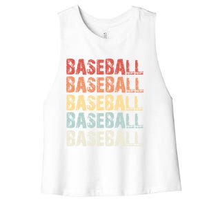 Retro Baseball Gift Baseball Lover Funny Gift Women's Racerback Cropped Tank