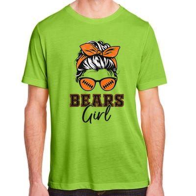 Retro Bears Girl Messy Bun Sports Fan Team Spirit Gift Adult ChromaSoft Performance T-Shirt