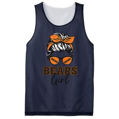 Retro Bears Girl Messy Bun Sports Fan Team Spirit Gift Mesh Reversible Basketball Jersey Tank