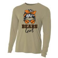 Retro Bears Girl Messy Bun Sports Fan Team Spirit Gift Cooling Performance Long Sleeve Crew