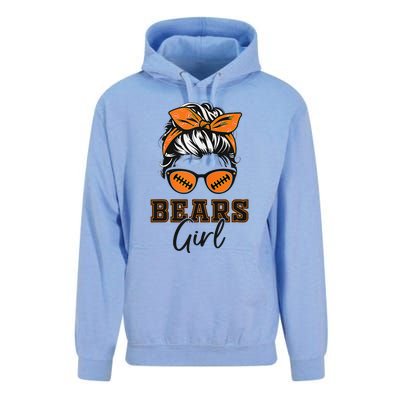 Retro Bears Girl Messy Bun Sports Fan Team Spirit Gift Unisex Surf Hoodie