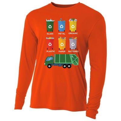 Recycle Bin Garbage Day Waste Aget Garbage Truck Cute Gift Cooling Performance Long Sleeve Crew