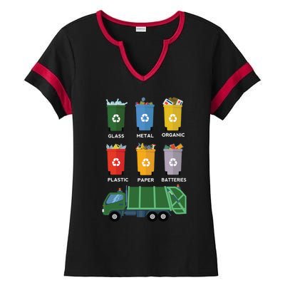 Recycle Bin Garbage Day Waste Aget Garbage Truck Cute Gift Ladies Halftime Notch Neck Tee