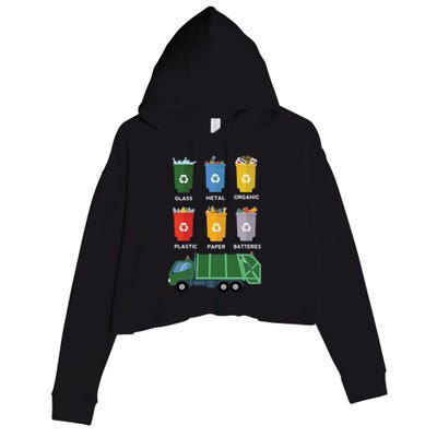 Recycle Bin Garbage Day Waste Aget Garbage Truck Cute Gift Crop Fleece Hoodie