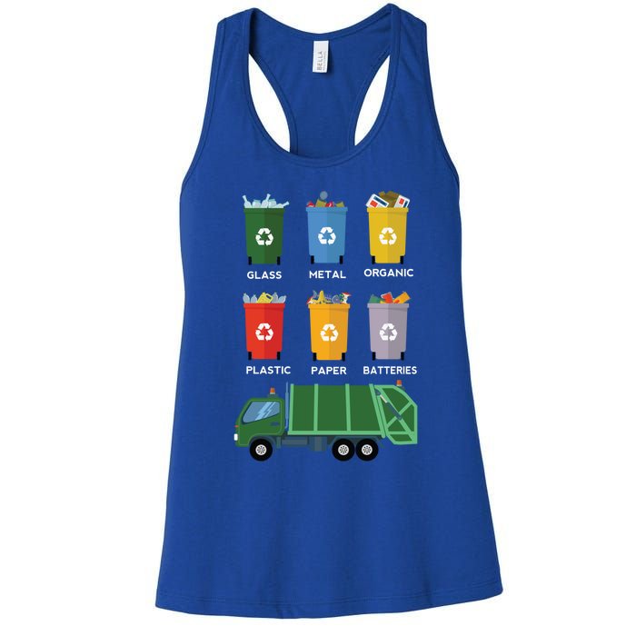 Recycle Bin Garbage Day Waste Aget Garbage Truck Cute Gift Women's Racerback Tank