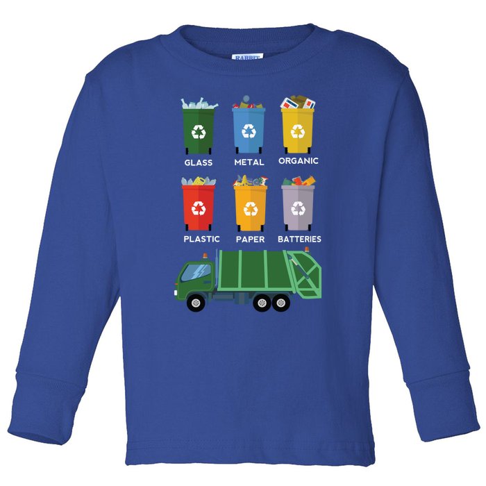 Recycle Bin Garbage Day Waste Aget Garbage Truck Cute Gift Toddler Long Sleeve Shirt