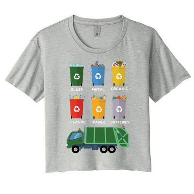 Recycle Bin Garbage Day Waste Aget Garbage Truck Cute Gift Women's Crop Top Tee