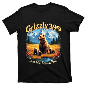 Retro Bear Grizzly 399 Wild & Free Grand Teton National Park T-Shirt