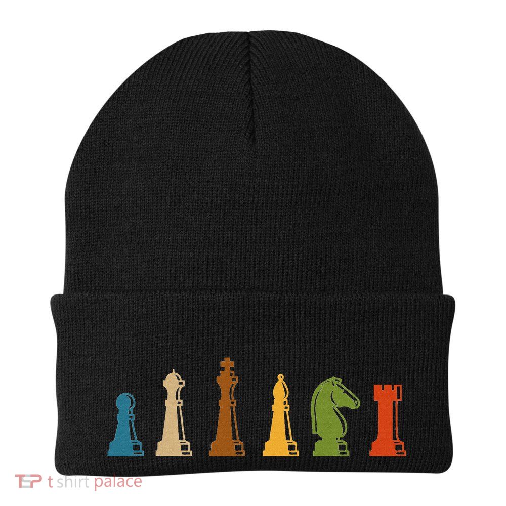 Retro Board Game Chess Knit Cap Winter Beanie