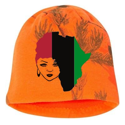 Red Black Green Flag African Queen Hair Black Owned Business Gift Kati - Camo Knit Beanie