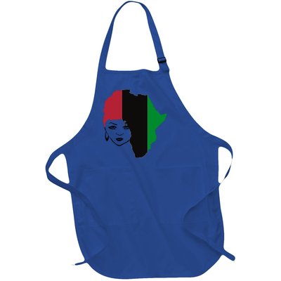 Red Black Green Flag African Queen Hair Black Owned Business Gift Full-Length Apron With Pockets