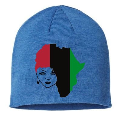 Red Black Green Flag African Queen Hair Black Owned Business Gift Sustainable Beanie