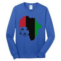 Red Black Green Flag African Queen Hair Black Owned Business Gift Tall Long Sleeve T-Shirt