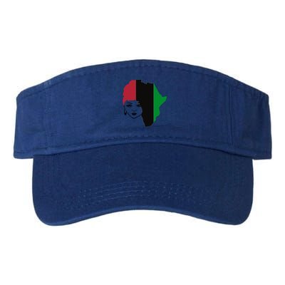 Red Black Green Flag African Queen Hair Black Owned Business Gift Valucap Bio-Washed Visor