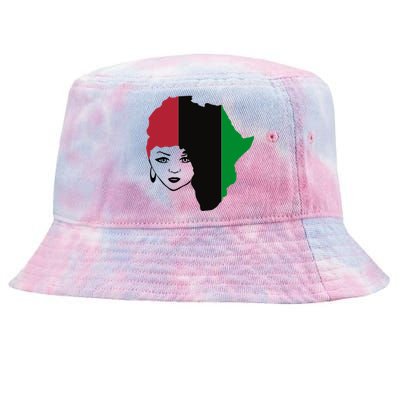 Red Black Green Flag African Queen Hair Black Owned Business Gift Tie-Dyed Bucket Hat