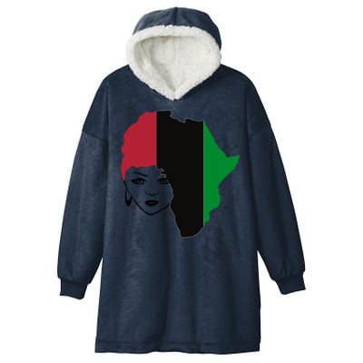 Red Black Green Flag African Queen Hair Black Owned Business Gift Hooded Wearable Blanket