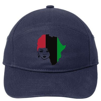 Red Black Green Flag African Queen Hair Black Owned Business Gift 7-Panel Snapback Hat