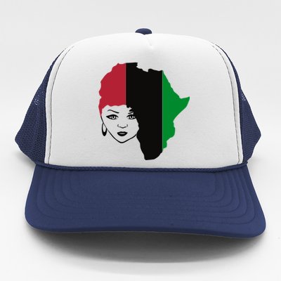 Red Black Green Flag African Queen Hair Black Owned Business Gift Trucker Hat