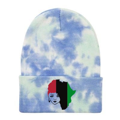 Red Black Green Flag African Queen Hair Black Owned Business Gift Tie Dye 12in Knit Beanie