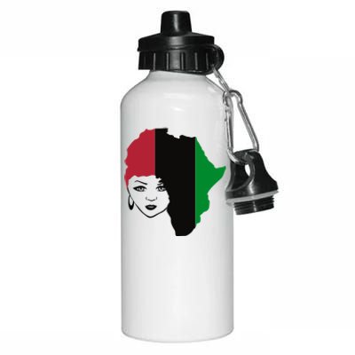 Red Black Green Flag African Queen Hair Black Owned Business Gift Aluminum Water Bottle