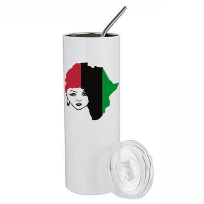 Red Black Green Flag African Queen Hair Black Owned Business Gift Stainless Steel Tumbler