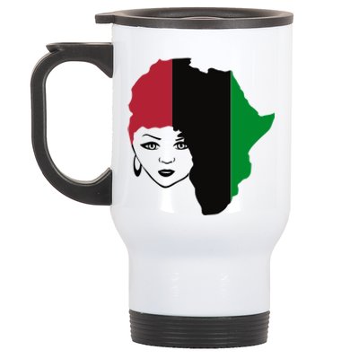 Red Black Green Flag African Queen Hair Black Owned Business Gift Stainless Steel Travel Mug