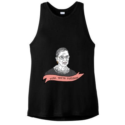 Ruth Bader Ginsburg Vote We Are Ruthless Feminist Ladies PosiCharge Tri-Blend Wicking Tank