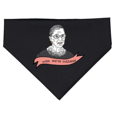 Ruth Bader Ginsburg Vote We Are Ruthless Feminist USA-Made Doggie Bandana