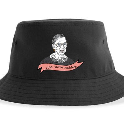 Ruth Bader Ginsburg Vote We Are Ruthless Feminist Sustainable Bucket Hat