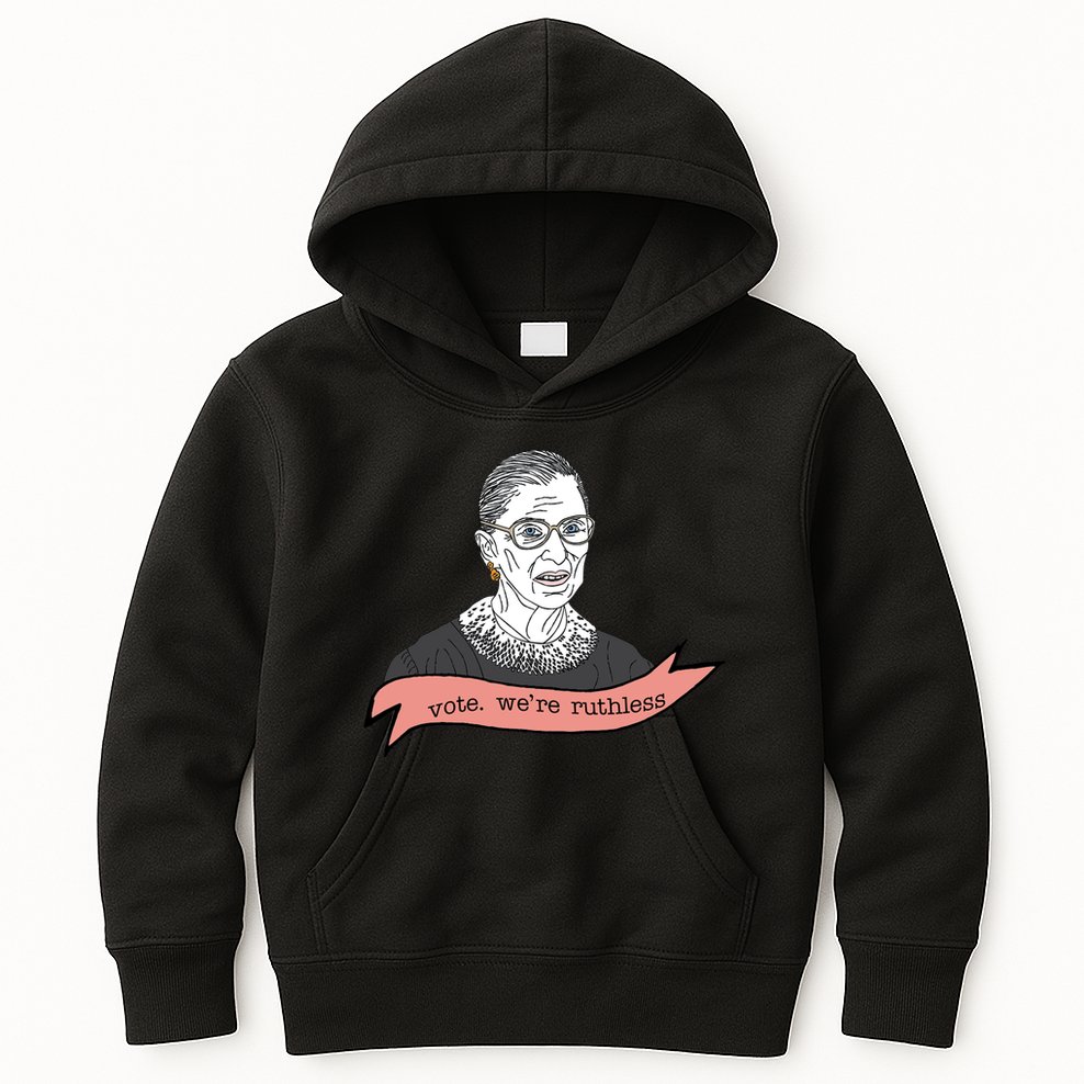 Ruth Bader Ginsburg Vote We Are Ruthless Feminist Kids Hoodie