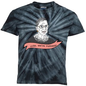 Ruth Bader Ginsburg Vote We Are Ruthless Feminist Kids Tie-Dye T-Shirt