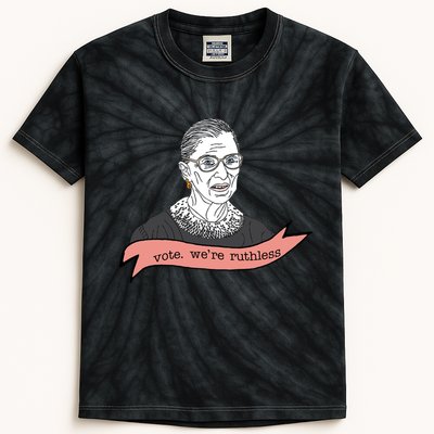 Ruth Bader Ginsburg Vote We Are Ruthless Feminist Kids Tie-Dye T-Shirt