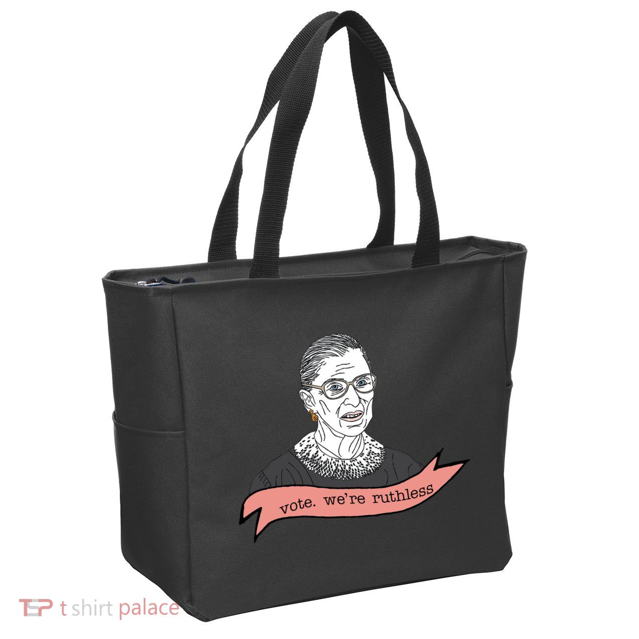 Ruth Bader Ginsburg Vote We Are Ruthless Feminist Zip Tote Bag