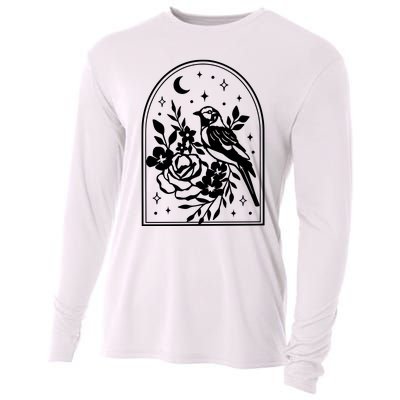 Raven Bird Gothic Style Cooling Performance Long Sleeve Crew