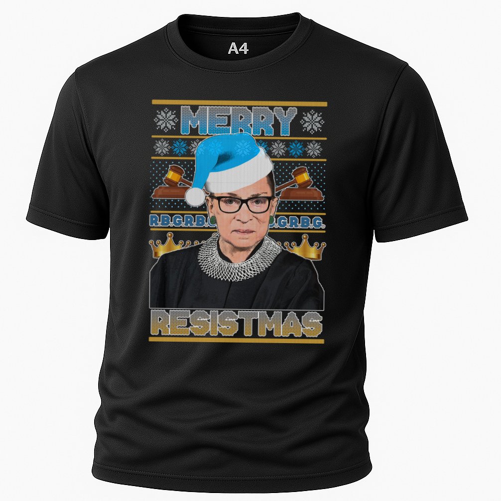 Ruth Bader Ginsburg RBG Merry Resistmas Ugly Christmas Sweater Performance Shirt