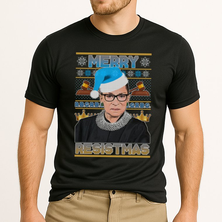 Ruth Bader Ginsburg RBG Merry Resistmas Ugly Christmas Sweater Performance Shirt